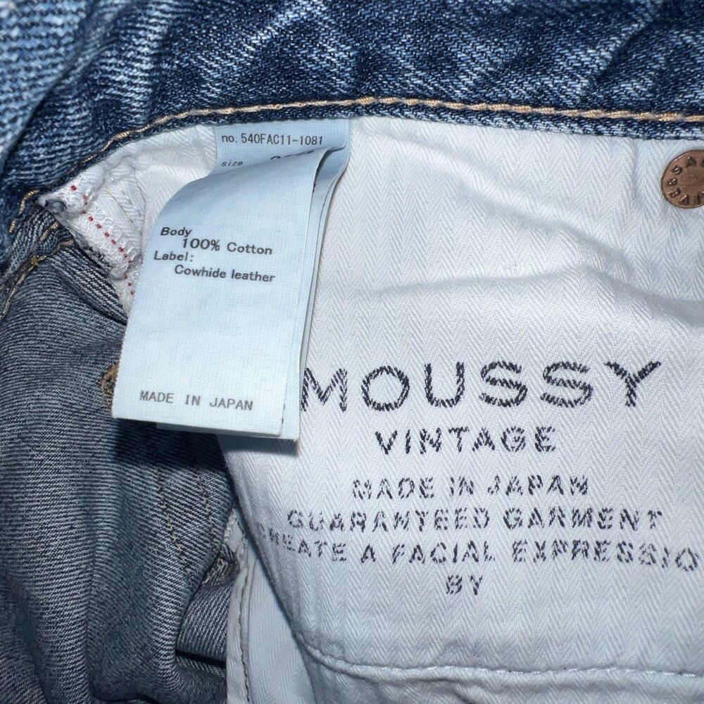 Moussy Rhett Vintage Skinny Jeans Japan Saab High Rise Denim Blue Size 28 x 30 - Picture 10 of 15